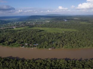 Aerial image Sukau Rainforest Lodge Borneo